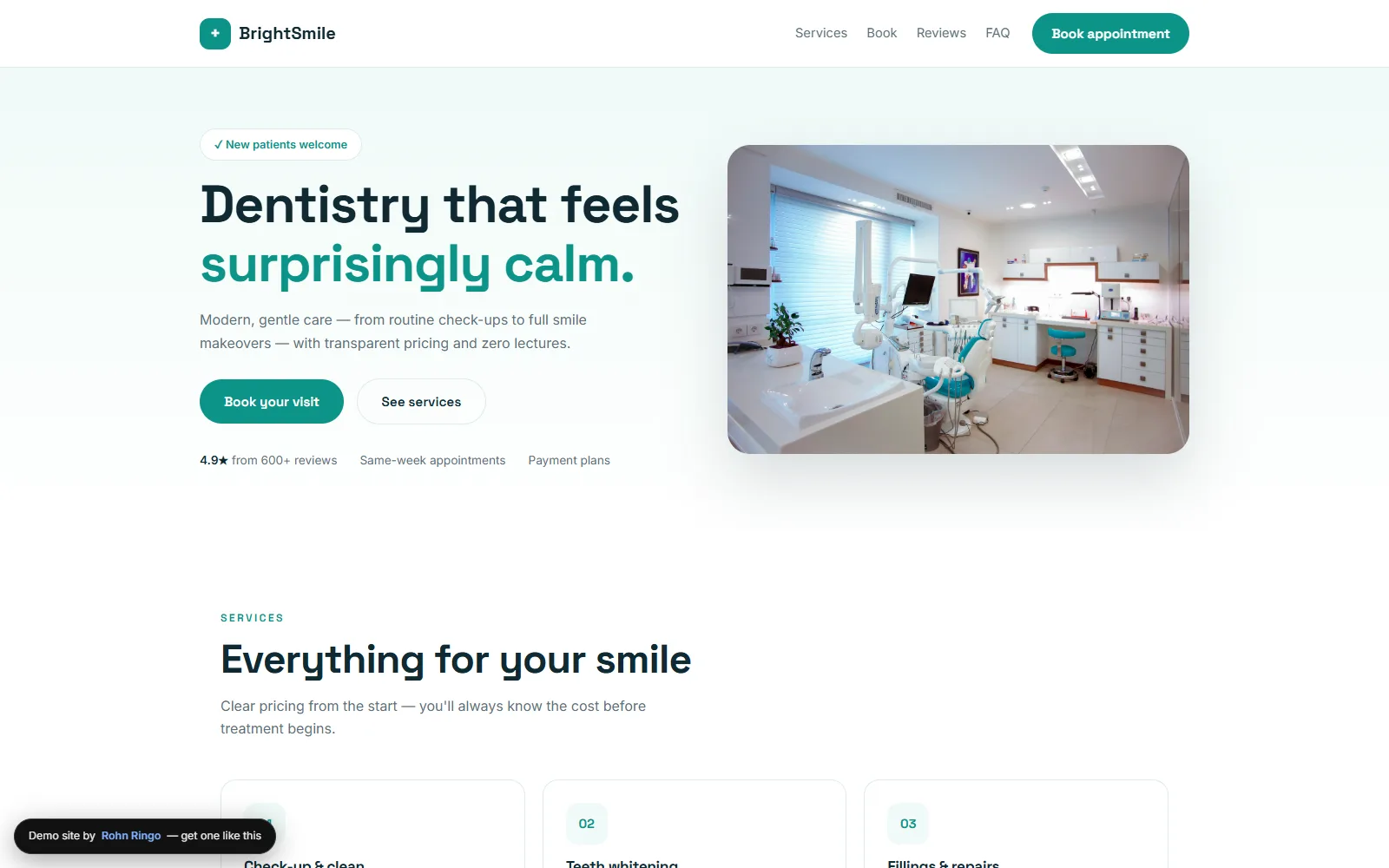 BrightSmile dental clinic demo