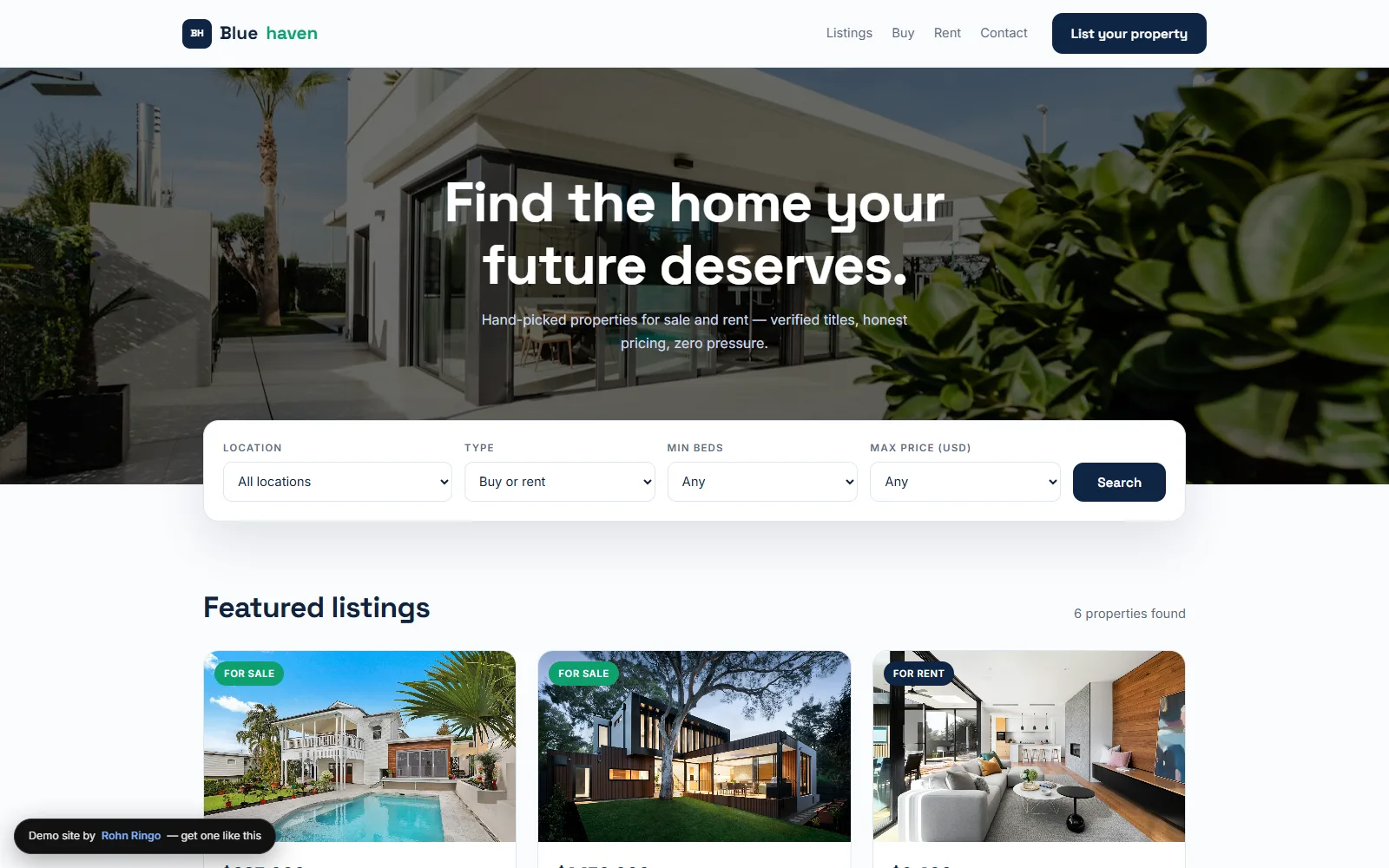 Bluehaven Realty demo